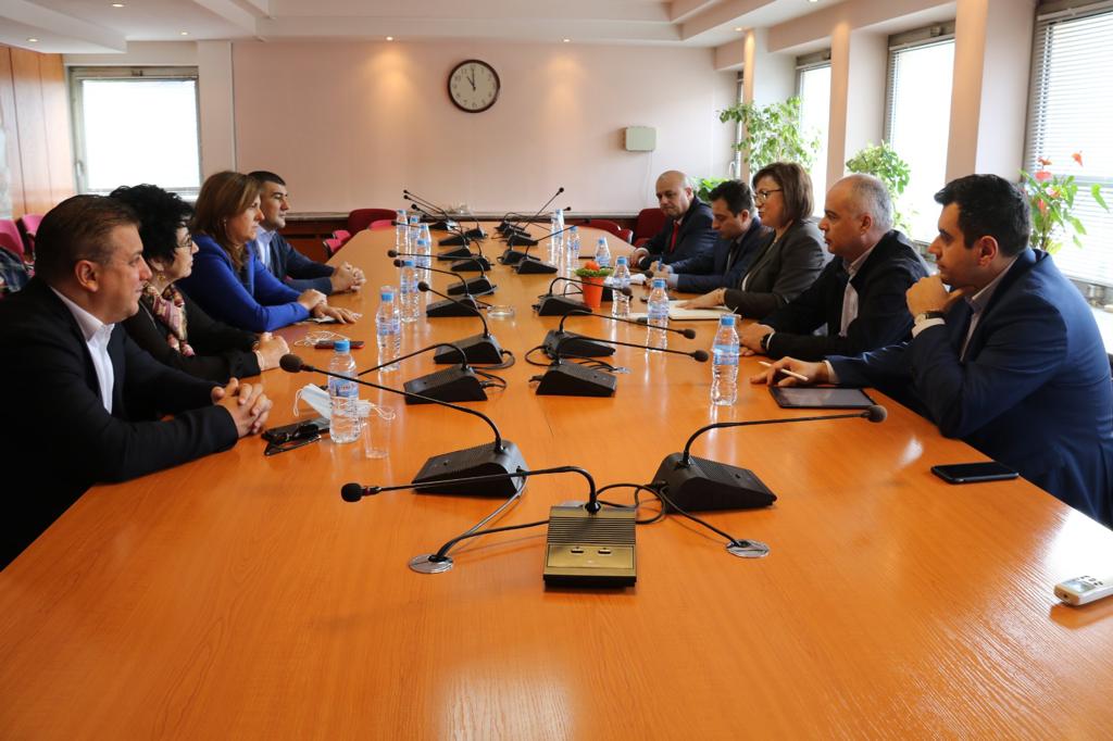 Ръководството на БСП представено от зам председателя Атанас Зафиров и секретарите