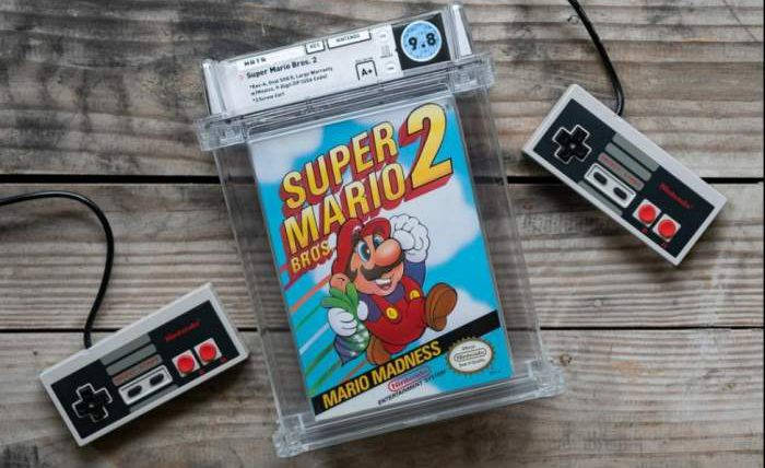 Видеоигра Супер Марио запечатана в оригиналната си опаковка произведена през