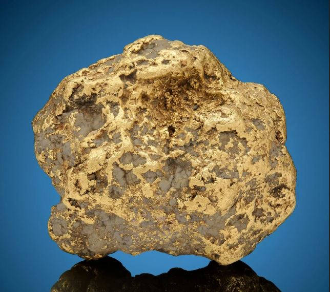 Един от най големите късове самородно злато от Клондайк тежащ 9 53