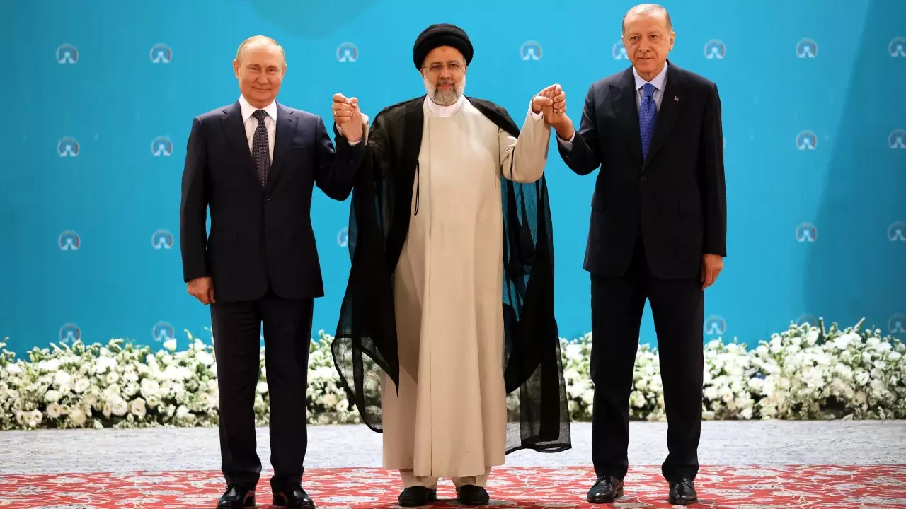 Президентите на Иран, Русия и Турция - Ебрахим Раиси, Владимир