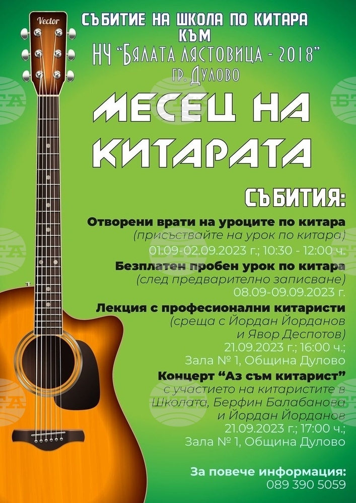 Школата по китара към Народно читалище Бялата лястовица - 2018