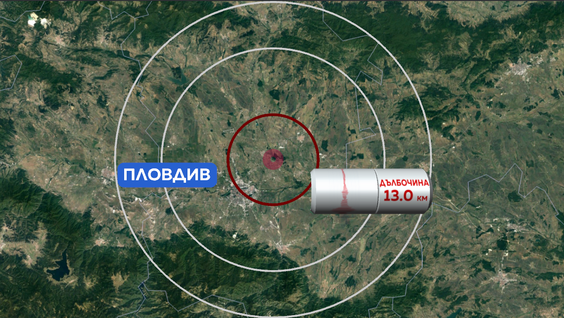 Земетресение с магнитуд 4,1 е било регистрирано в Пловдив, съобщиха от Националния