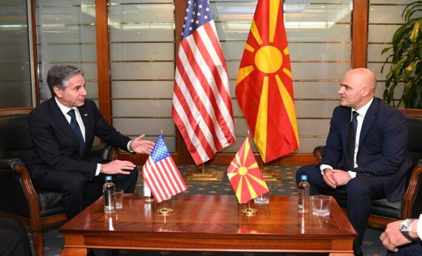 Държавният секретар на САЩ Антъни Блинкен посети Скопие за няколко